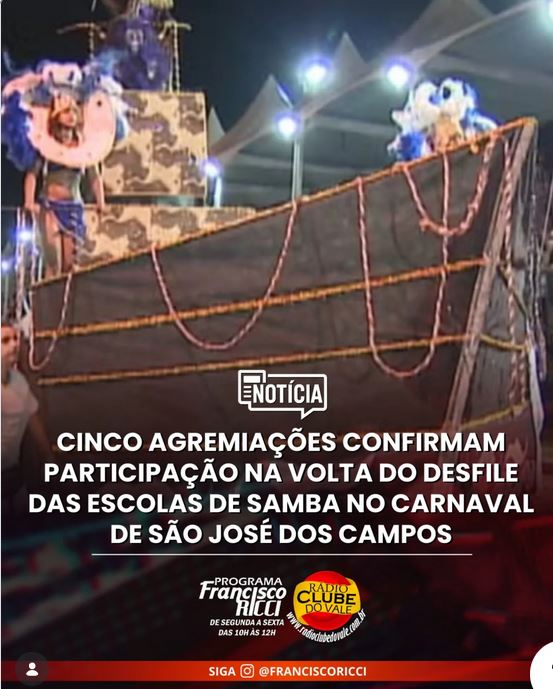 Depois de 13 anos as Escolas de Samba de São José dos Campos voltam a desfilar