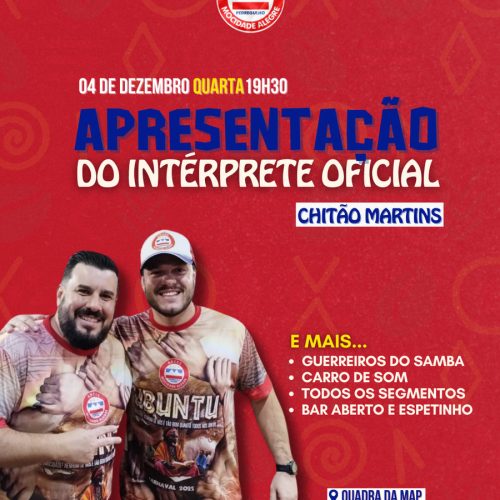 Chitão Martins intérprete da  Mocidade Alegre do Pedregulho