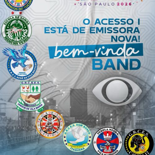 Band TV transmitirá os desfiles do Grupo de Acesso I no Carnaval Paulistano 2026