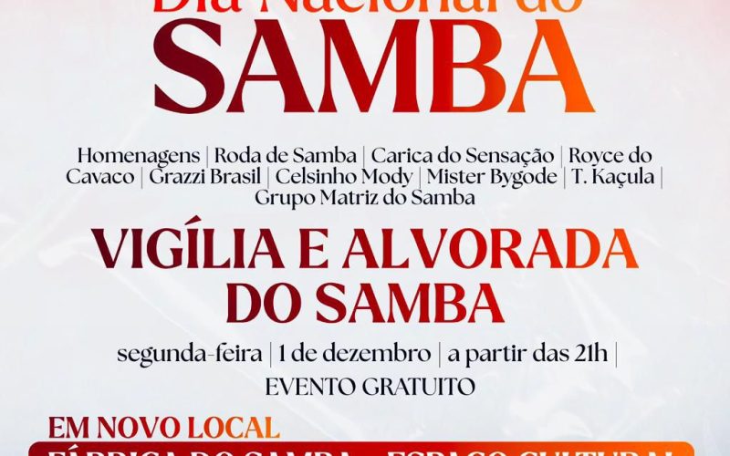 UESP e LigaSP celebram o Dia Nacional do Samba com Vigília e Alvorada na Fábrica do Samba